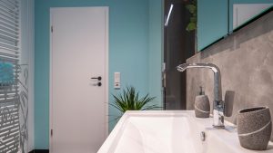 neues Waschbecken im modernisierten Badezimmer